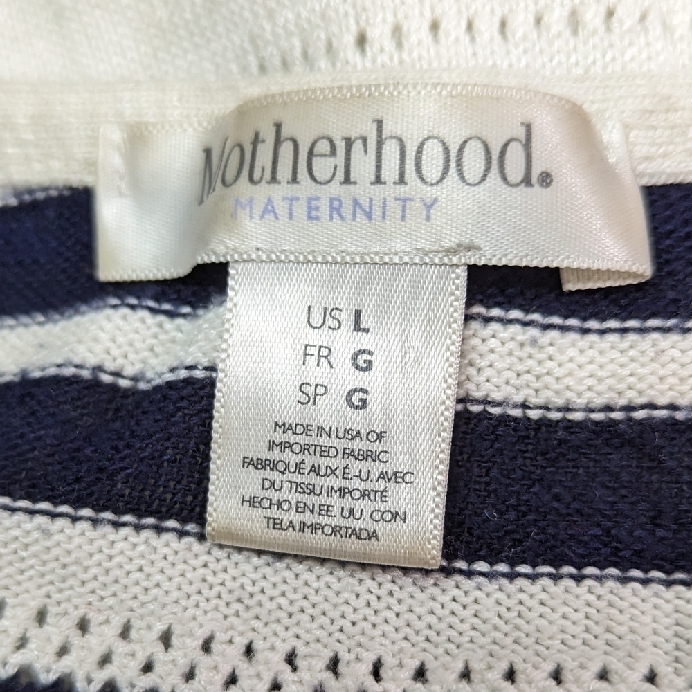 Motherhood Maternity Striped Babydoll Sweater Sz L - Picture 11 of 13